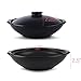 Black 1.25 Quarts Ceramic Stew Soup Hot Pot with Lid, Japanes Donabe Hot Pot, Stockpot Cookware for Multipurpose Use