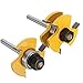 QLOUNI Tongue and Groove Set of 2 Pieces 1/4 Inch Shank Router Bit Set 3 Teeth Adjustable T Shape Wood Milling Cutter