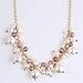 Elegant Women's White Pearl Bead Cluster Bib Collar Choker Necklace
