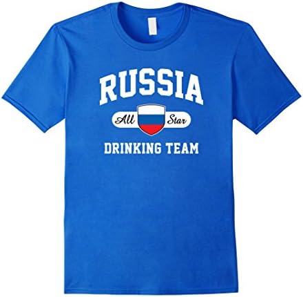 Mens Russia All Star Drinking Team T-Shirt Medium Royal Blue
