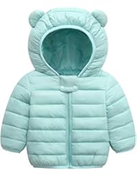 Winter Down Coats for Kids Baby Boys Girls Light Puffer Padded Jacket Bear Hoods Infant Outerwear Mint Green