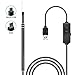 ZEUUE USB Ear Cleaning Endoscope,2 in 1 Borescope Inspection Camera Visual Earpick Tool with 6 Adjustable Led for Android (Black2)
