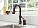 Delta Leland Oil Rubbed Bronze Bar Sink Faucet with Pull Down Sprayer, Modern Single Hole Prep Sink Faucet, Single Handle, Venetian Bronze 9978-RB-DST