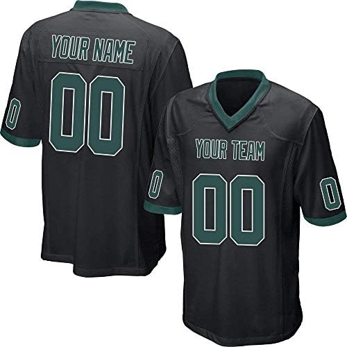 YNMYS Custom Football Team Designated Player Game Jersey #3-#18 Black