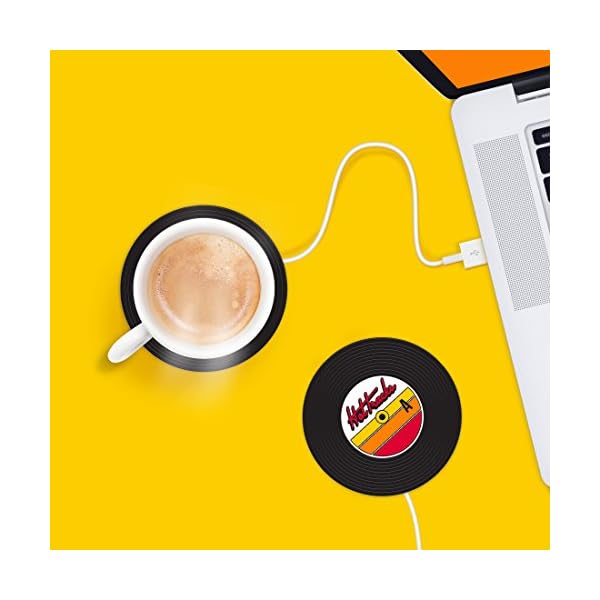 MUSTARD-Hot-Tracks-Cup-Warmers-I-USB-Powered-Cup-Warmer-I-Mug-Warmer-for-Desk-I-OnOff-Switch-I-Coffee-Cup-Warmer-for-Desk-USB-I-Cup-Heater-USB-I-Electric-I-Portable-Cup-Heater-I-Vinyl-Record-Black MUSTARD - Hot-Tracks Cup Warmers I USB Powered Cup Warmer I Mug Warmer for Desk I Coffee Cup Warmer for Desk USB I Cup…