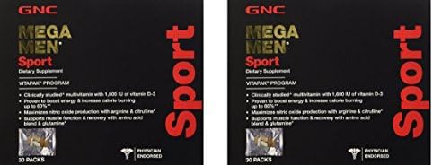 GNC Mega Men Sport Vitapaks - 2 Boxes each of 30 Packs