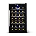 NewAir Wine Cooler and Refrigerator, 28 Bottle Freestanding Wine Chiller Fridge, Black with Glass Door, AW-280E