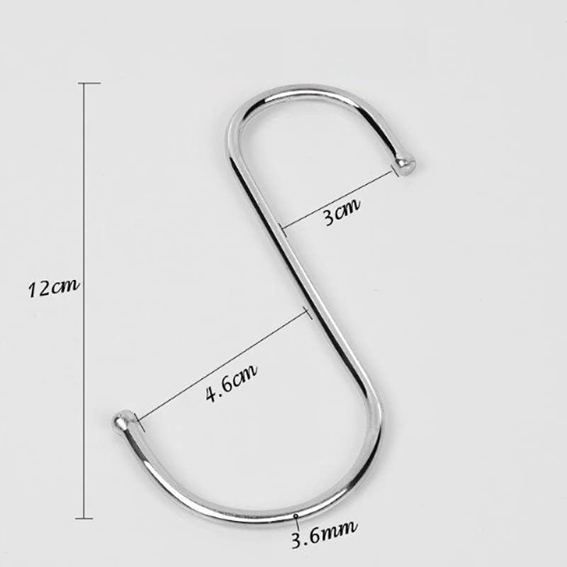 6 Pack 4.8 Inch Heavy Duty Solid Stainless Steel S Hook S Shape Durable
