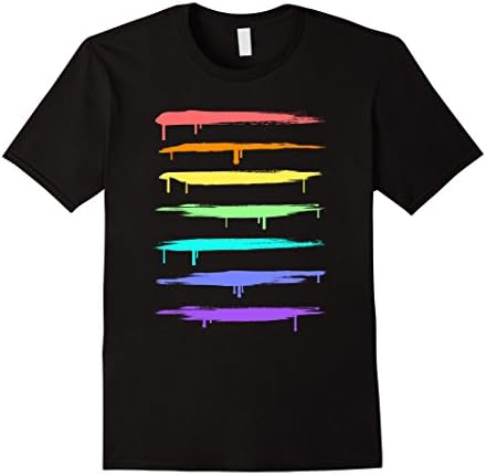 Mens Gay Pride Shirt Rainbow Stripes Medium Black