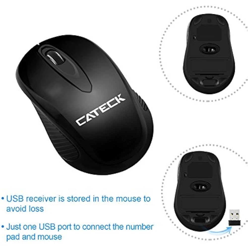 Numeric Keypad & Mouse Combo, Cateck 2.4G Wireless Mini USB Number Pad Laptop eBay