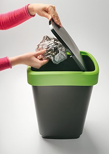 [- Rotho Mülleimer „Twist“ 25 Liter - 33.3 x 25.2 x 47.6 cm - Papierkorb aus Kunst