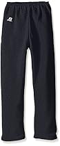 Russell Athletic Big Boys' Youth Dri-Power Fleece Open Bottom Pocket Pant, Black Heather, Medium
