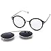 Dollger Double Lens Clip On Sunglasses Non-flip Lens Round Steampunk Style Glasses for Men Women
