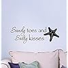 Ideogram Designs Wall Decal Sandy Toes and Salty Kisses. Cute Ocean Inspired Vinyl Wall Decor Quotes Sayings… 410pwVcMimL