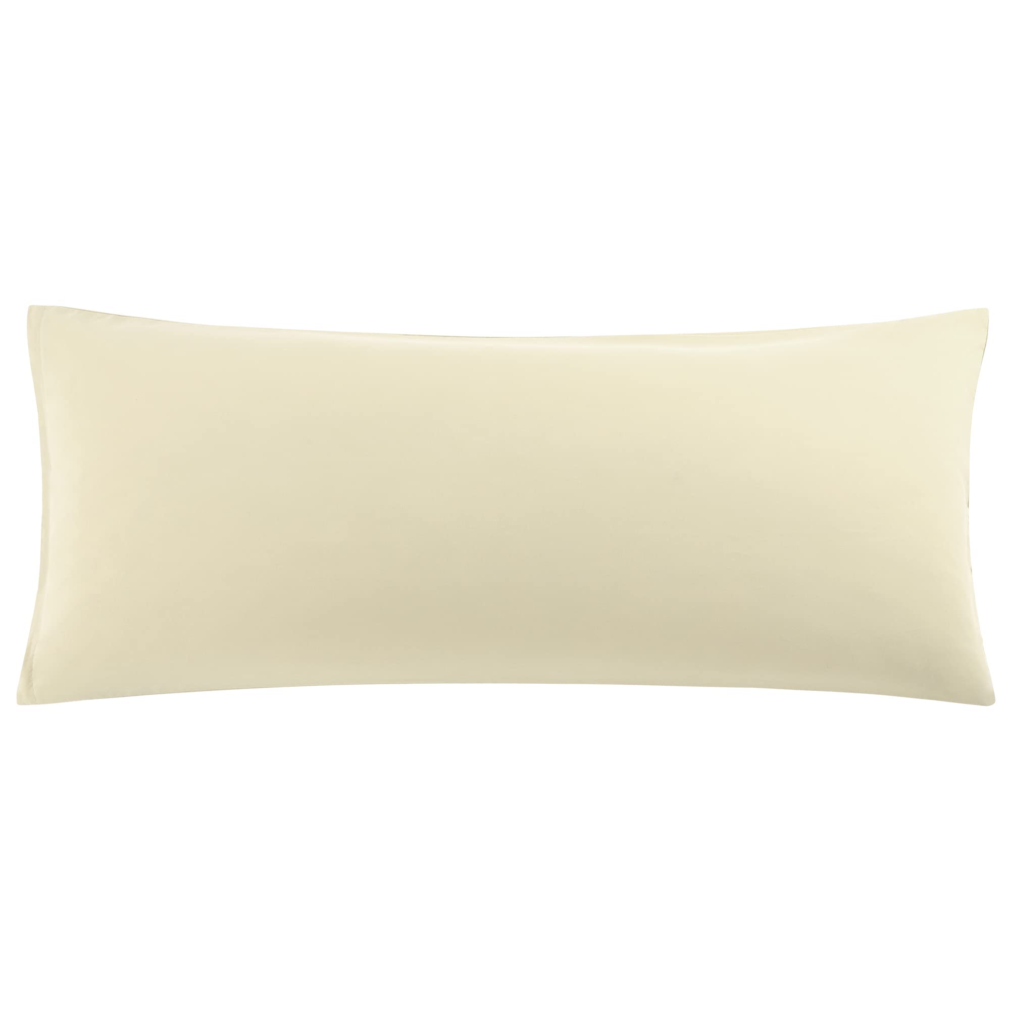 sourcing map Soft Brushed Microfiber Body Pillow Cover with Zipper Closure, Bolster Pillow Cases Long Pillow Cases for Body Pillow Khaki 20"x55" (4ft 6in)