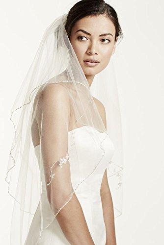 Two Tiered Veil With Beaded Metallic Edging Style Vct258s 