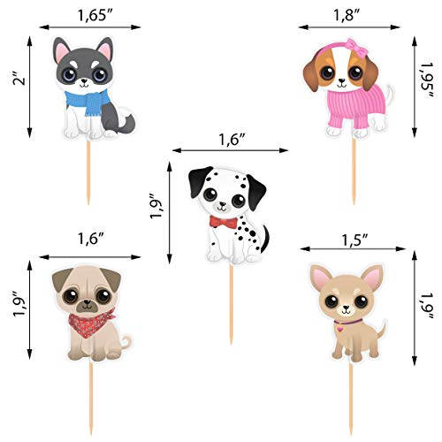 Dog Cupcake Cake Toppers Puppy Pet Theme Birthday Party Decorations