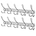 WEBI Coat Rack Wall Mount,Coat Hooks Wall Mount,Coat Hanger Wall,Hook Rack,Wall Coat Rack,5 Triple Hooks for Hanging Coats,Jacket,Clothes,Chrome,2 Packs