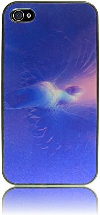 Iphone 4/4S premium 3D cover, case, moving picture, graphic, plastic, elegant (Blue bird (black))