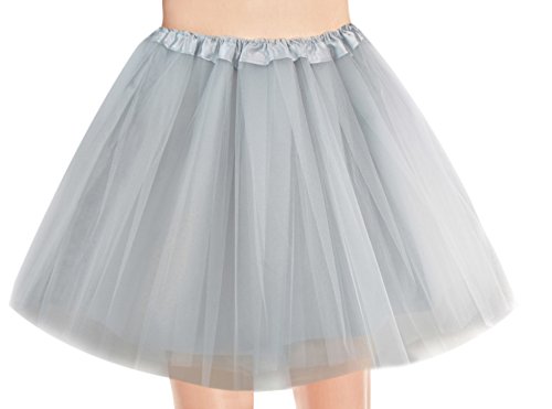 v28Women's, Teen, Adult Classic Elastic 3, 4, 5 Layered Tulle Tutu Skirt
