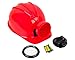 Light-up Hard Hat Including Miner, Railroader, Builder and Spelunker Helmet Labels (Red)