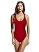 zeraca Women's Retro Raceback One Piece Swimsuit Bathing Suit (M10, Dark Red)