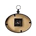 Adeco Black Iron Vintage-Inspired Pocket Watch Style Oval Oblong Wall Hanging Clock 
