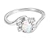 CloseoutWarehouse Oval White Simulated Opal Swirl Tension Ring Sterling Silver Size 9