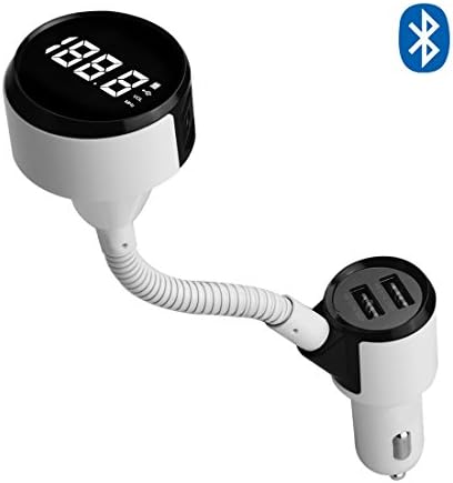 New One-Key Bluetooth FM Transmitter, Handfree Car Kit MP3 Player Stereo Radio Adapter Music Modulator Remote Control w/ Dual USB Car Charger, Support TF Card/ U Disk Music Playing &amp; Voltage Detecting