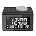 Alarm Clock, Alarm Clock for Bedroom, Black, 7 Wake-up Sounds, Alarm Clock for Heavy Sleepers, 2 USB Charger, Sleep Timer,Thermometer, Radio Clock