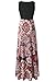Zattcas Womens Summer Contrast Sleeveless Tank Top Floral Print Maxi Dress Black Multi Small
