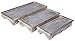 Red Co. Set of 3 Decorative 19.5” to 13” Rustic Metal Stackable Pedestal Trays, Distressed Gray