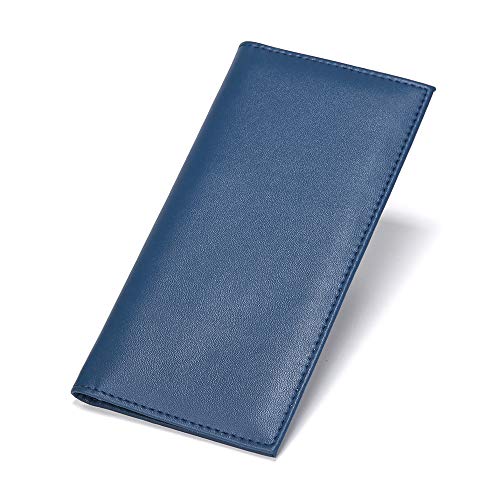 Kookio Leather Checkbook Cover for Register Duplicate Checks Slim Wallet with Pen Holder and Card Sl - coolthings.us