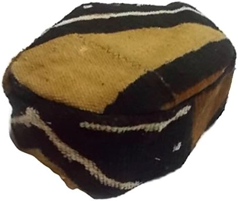African Men's Authentic Mudcloth Kufi Hat, Made in Mali, Small
