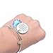 Crescent Moon Bracelet Bangle for Women Crystal Moon Engraved Disc Coin Inspirational Bracelet Stainless Steel Girls Friendship Jewelry