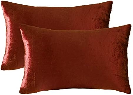 Gigizaza Decorative Small Lumbar Pillow Covers Cushion Covers Velvet Burnt Orange Pillows Sofa Throw 12 X 20 Pillow Covers Buy Online At Best Price In Uae Amazon Ae