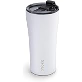 Sttoke Leakproof Ceramic Reusable Coffee Cup 16 oz - Angel White (S16AW0514)