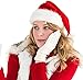 ALIMITOPIA 2pcs Christmas Santa Hat,Double Layer Luxury Plush Christmas Santa Claus Cap Xmas Hat for Adults