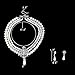 EleQueen Women's Silver-tone Simulated Pearl Crystal Victorian Style Flower Wedding Jewelry Sets For Brides Ivory Color