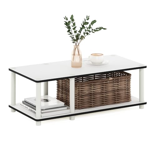 Furinno TV Stand, White(Ex)/White, Mid 31.5"(W) x10.9(H) x15.6(D)