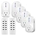 Wireless Outlet Switch with Remote Control - Wirelessly Turn Power On Off Wireless Electrical Outlet Plug for Household Appliances Lamp Light - 5 Pack with 2 Learning Code Remote Control