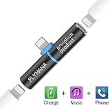 iPhone Dongle iPhone 7 Adapter Dual Lightning Wireless Charge and Listen Support Calling and Music Control Compatible with IOS 11 or Later (Black)