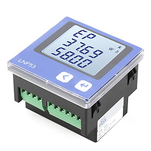 Walfront Digital 3-phase Ammeter, LNF53 Digital LCD Display Three-Phase Multi-Functional Intelligent Power Meter AC380V 5A-3P4W - Thumbnail 7