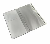(2-Pack) Multifunction Plastic Clear Zipper Pocket Notebook Organizer ID Card Holder for Traveler's Note Book Journal Refill (M)
