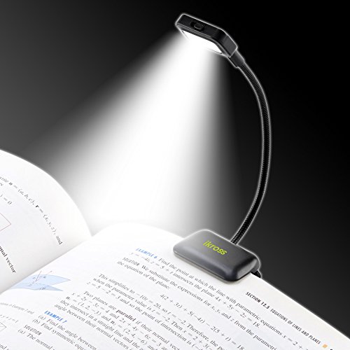 iKross Black Dual LED ClipOn Reading Light for Nook, eBook Readers, Tablet, Book, Textbook and