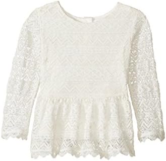 Kardashian Kids Baby Girl's Lace Peplum Top (Infant) Ivory Shirt