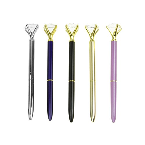 5pcs ballpoint pen with diamond crystal head students c…
