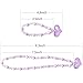 Annilubaby Jewelry Set For Toddler, Little Girls Kids -Stretch Love Necklace Bracelet Set Party Favor Jewelry Set (Purple)