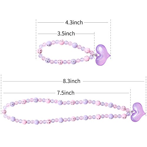 image for Annilubaby Jewelry Set For Toddler, Little Girls Kids -Stretch Love Ne