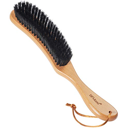 BFWood Clothes Brush, Boar Bristle Lint Brush for Suits, Cashmere, Wool, Velvet, Suede, Large Beech Handle